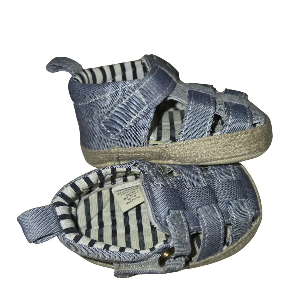 Infant Boy Sandals Bundle Childrens Place Navy & Stepping Stones Blue 0-3M 2pk